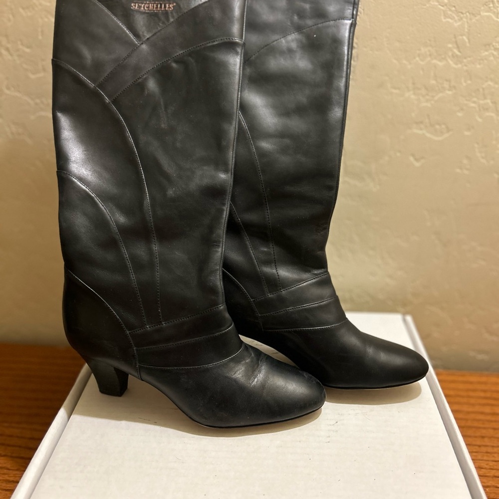 Seychelles “Dirty Laundry” Black Heeled Boots with Timeless Design